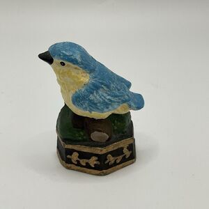 Vintage Cast Iron Blue Bird Door Stop